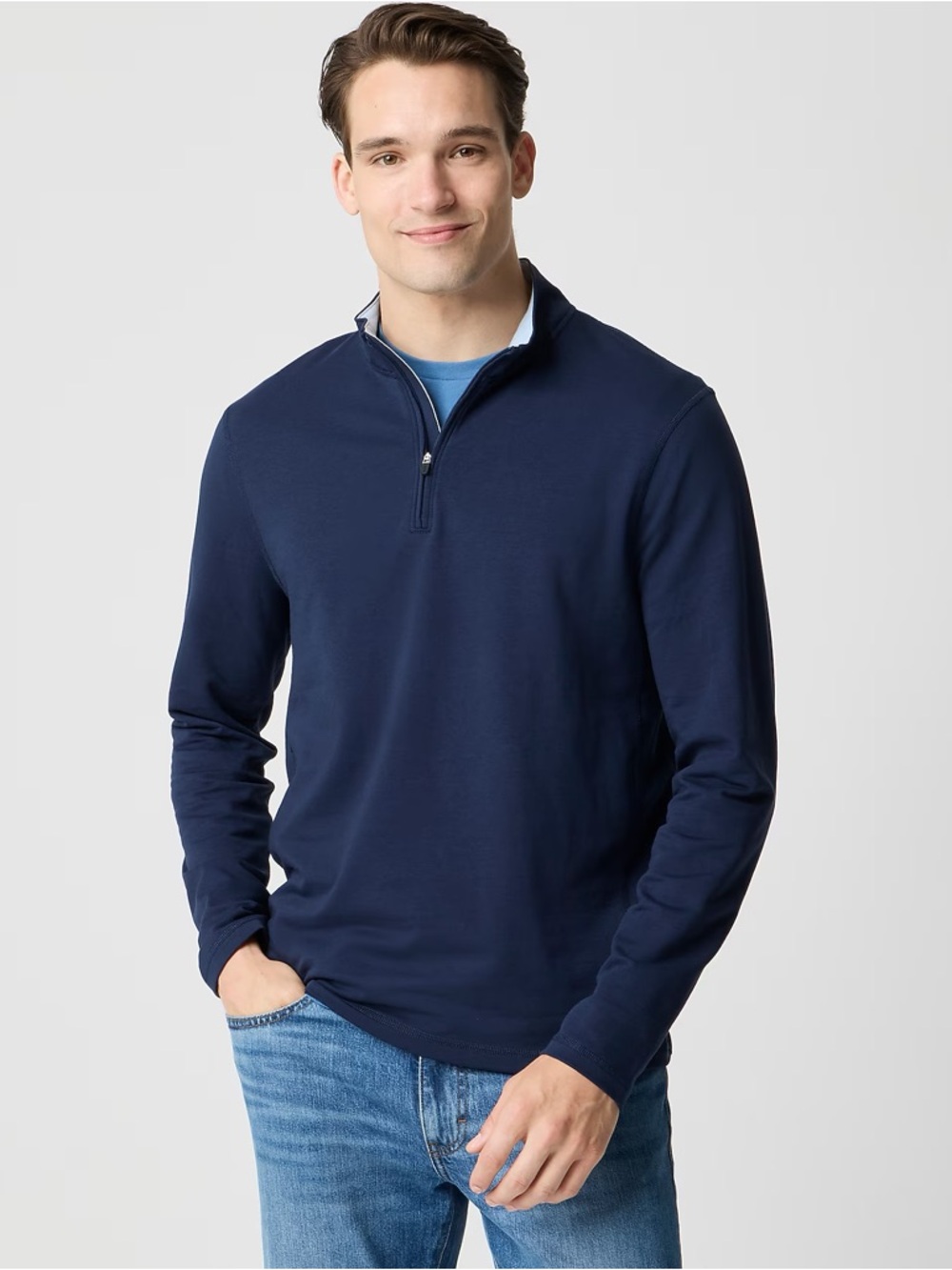 NWT! J Crew Factory - Performance Quarter-Zip Sweatshirt - Navy - Size Small